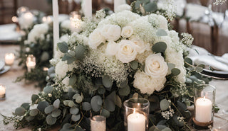 Winter Elegance: Enchanting Your Cold-Weather Wedding with White Roses, Gypsophila, Eucalyptus, and Hydrangeas