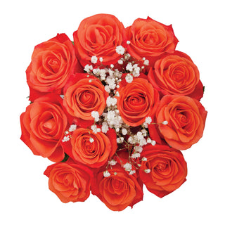 Dozen Orange Roses Bouquet - pack 18