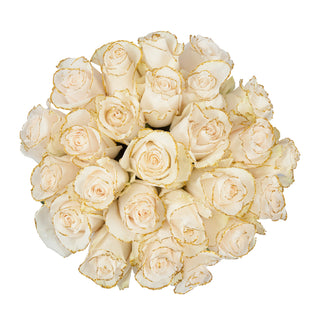 White & Gold Glitter Roses