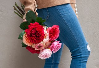 Farm-fresh garden roses from Bloomingmore unboxed and ready to hydrate after delivery