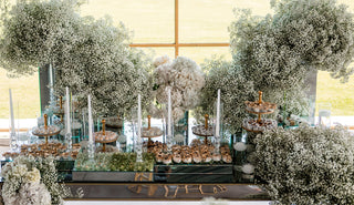 fresh cut natural gypsophila wedding decor