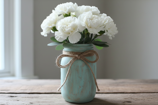 DIY Rustic Mason Jar Vase: How to Make a Painted Chalk Vase for Fresh Flowers