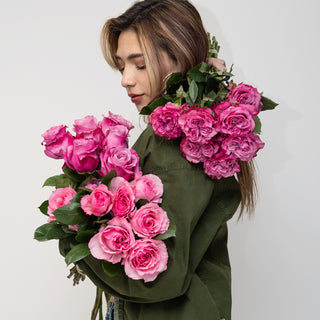 Country Blues Garden Rose - 75 Stems Pink roses - fresh-cut roses by Bloomingmore - ideal for weddings and floral events