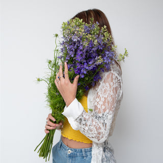 Larkspur purple - 120 Stems Purple flowers - fresh-cut flowers by Bloomingmore - ideal for weddings and floral events