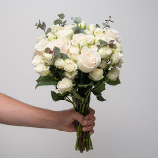 Opulent Blossom Bouquet White flowers - fresh-cut flowers by Bloomingmore - ideal for weddings and floral events