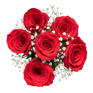 Half Dozen Red Roses Bouquet