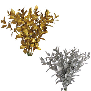 Assorted Metallic Painted Silver and Gold Green flowers - fresh-cut flowers by Bloomingmore - ideal for weddings and floral events