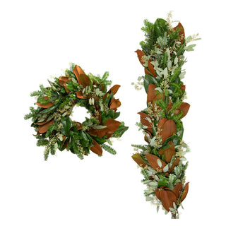 Classy Christmas Wreath and Garland Combo