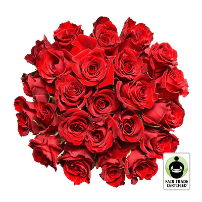 Fair Trade Natural Red Roses - Choose from 25 to 100 Stems – Bloomingmore