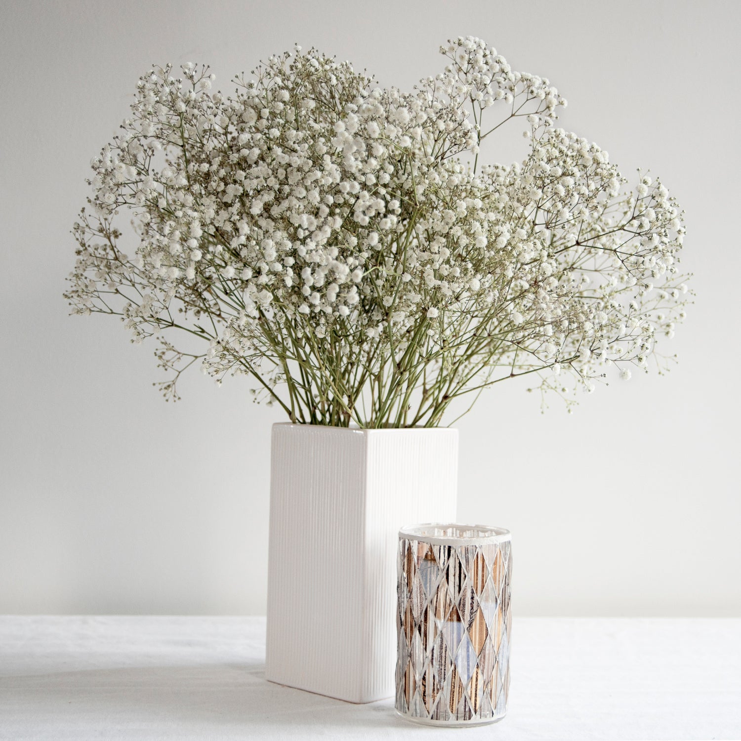 Natural Fresh Flowers - Baby's Breath, 8 Bunches, Size: 250 GR, White