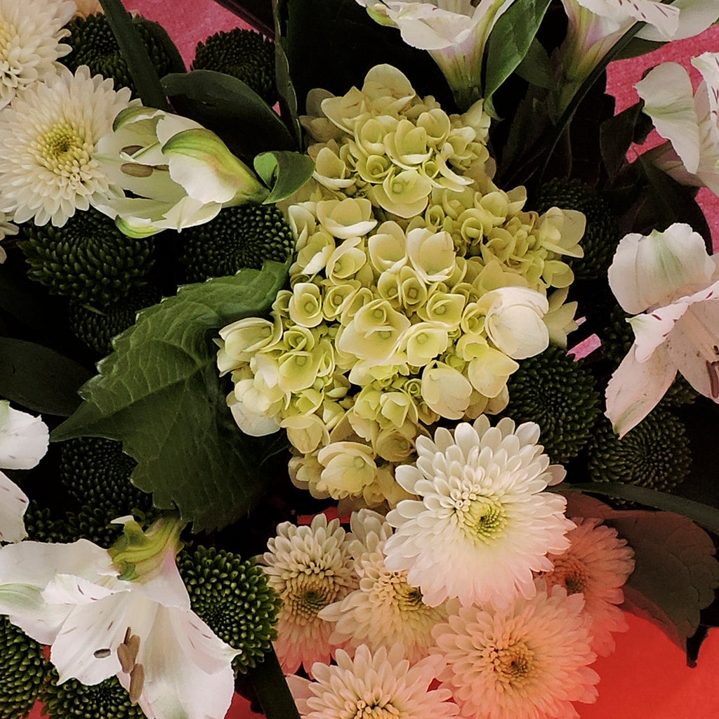 White and green flowers bouquet