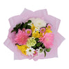 Pink, yellow and white flowers bouquet
