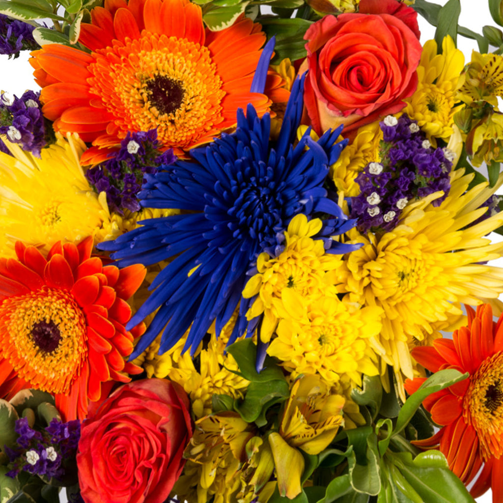 orange, yellow and green flowers mixed bouquet