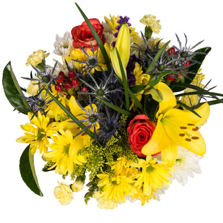 Bright color flowers mixed bouquet
