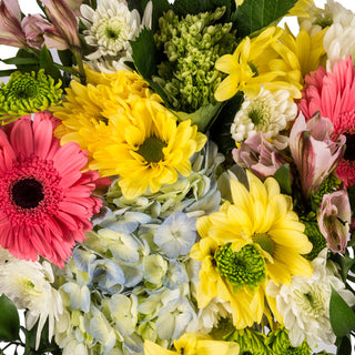 gerberas, daisies, hydrangeas, alstroemerias, flower bouquet