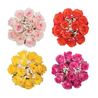 Dozen Assorted Colors Roses Bouquet - pack 18