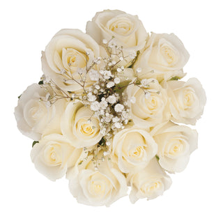 Dozen White Roses Bouquet - pack 18