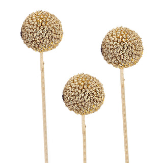 Gold Painted Craspedia Green flowers - fresh-cut flowers by Bloomingmore - ideal for weddings and floral events