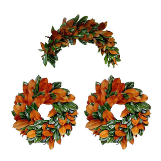 Magnolia "Decorator" Box, 2 wreaths/ 1 swag, 3 Pack Green flowers - fresh-cut flowers by Bloomingmore - perfect for gifting or decoration