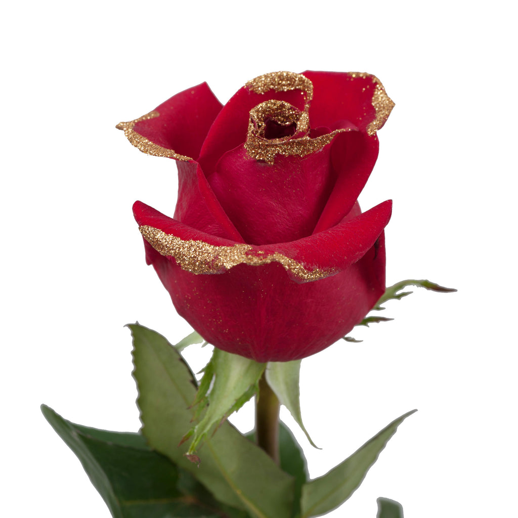 Red & Gold Glitter Roses – Bloomingmore