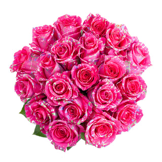 Sarah Confetti Painted Roses Pink roses - fresh-cut roses by Bloomingmore - ideal for weddings and floral events