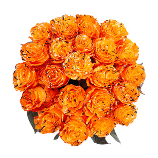 Trick or Treat Confetti Painted Roses Orange roses - fresh-cut roses by Bloomingmore - ideal for weddings and floral events