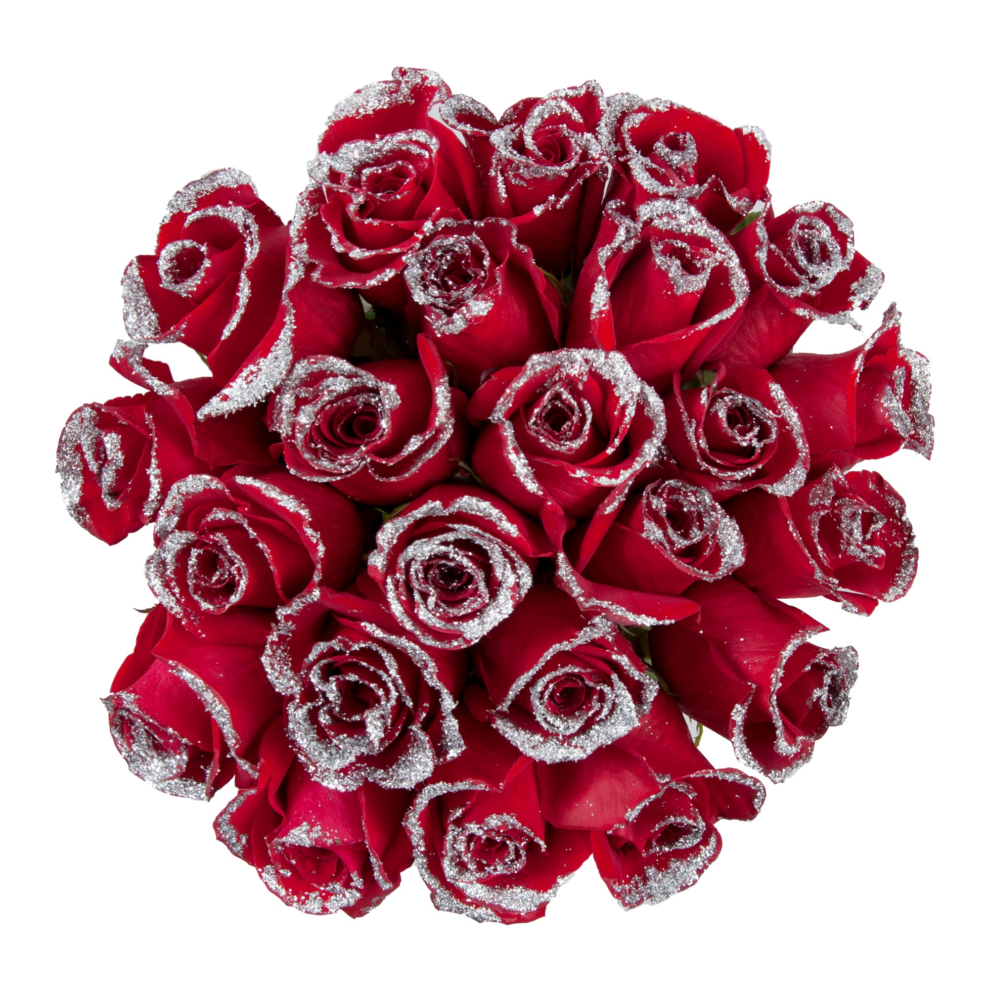 Red Rose Bouquet with Red Glitter 3-Stem